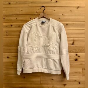 Ivy Park Small White Corded 04 Cotton Crewneck Sweatshirt